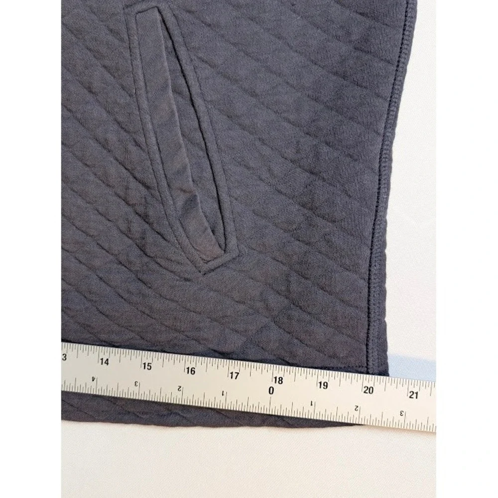 Billy Reid Quilted Full Zip Jacket Mens SMALL Blue w/ Brown Elbow Patches